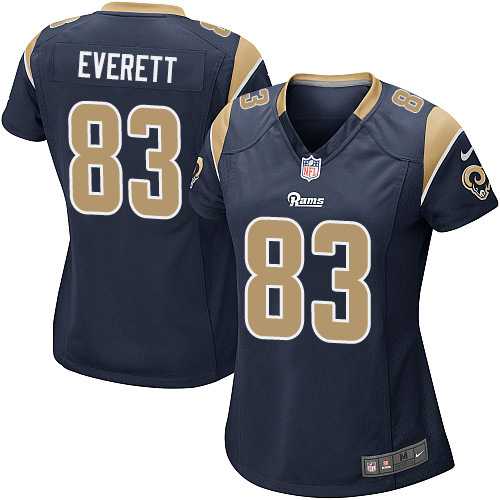 Women's Nike Los Angeles Rams #83 Gerald Everett Navy Blue Team Color Stitched NFL Elite Jersey