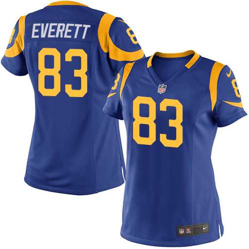 Women's Nike Los Angeles Rams #83 Gerald Everett Royal Blue Alternate Stitched NFL Elite Jersey