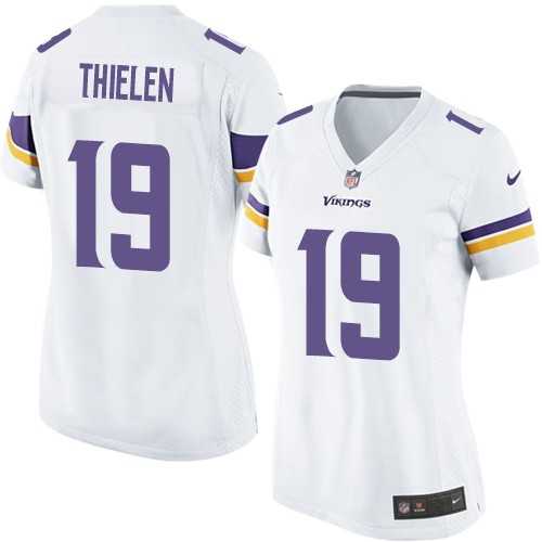 Women's Nike Minnesota Vikings #19 Adam Thielen White Stitched NFL Jersey