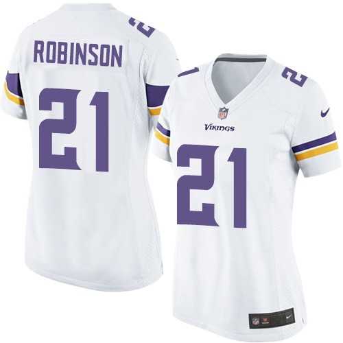 Women's Nike Minnesota Vikings #21 Josh Robinson White Stitched NFL Jersey