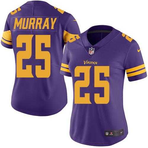Women's Nike Minnesota Vikings #25 Latavius Murray Purple Stitched NFL Limited Rush Jersey