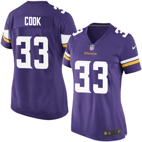 Women's Nike Minnesota Vikings #33 Dalvin Cook Purple Team Color Stitched NFL Elite Jersey