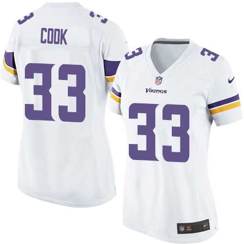 Women's Nike Minnesota Vikings #33 Dalvin Cook White Stitched NFL Elite Jersey