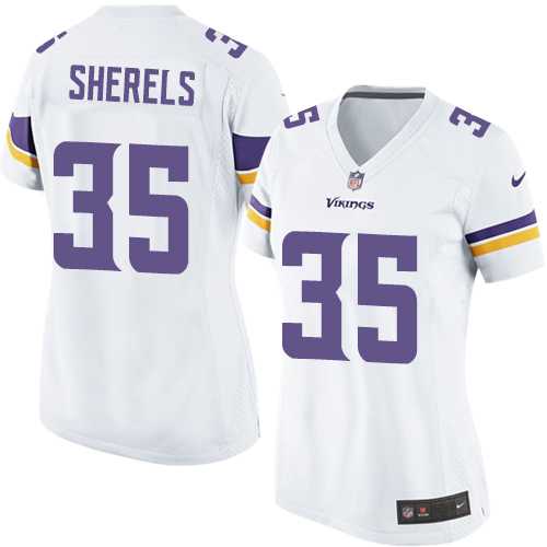 Women's Nike Minnesota Vikings #35 Marcus Sherels White Elite NFL Jersey