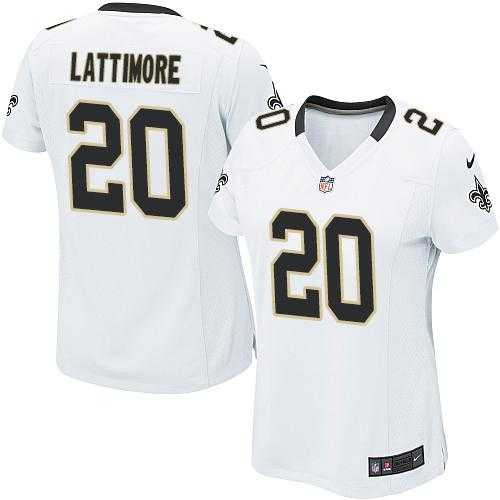 Women's Nike New Orleans Saints #20 Marshon Lattimore White Stitched NFL Elite Jersey