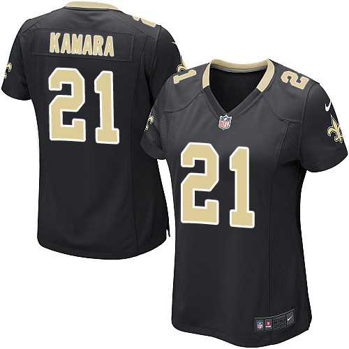 Women's Nike New Orleans Saints #21 Alvin Kamara Black Team Color Stitched NFL Elite Jersey