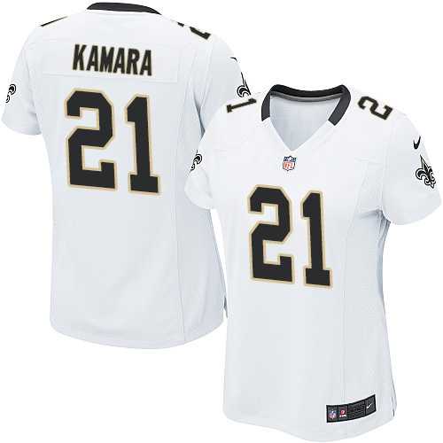 Women's Nike New Orleans Saints #21 Alvin Kamara White Stitched NFL Elite Jersey