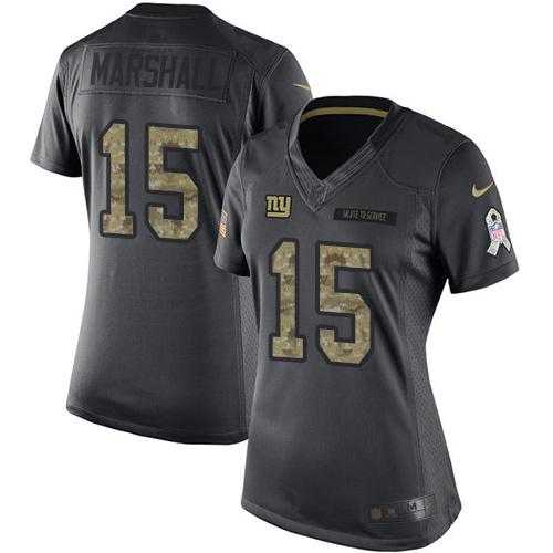 Women's Nike New York Giants #15 Brandon Marshall Black Stitched NFL Limited 2016 Salute to Service Jersey