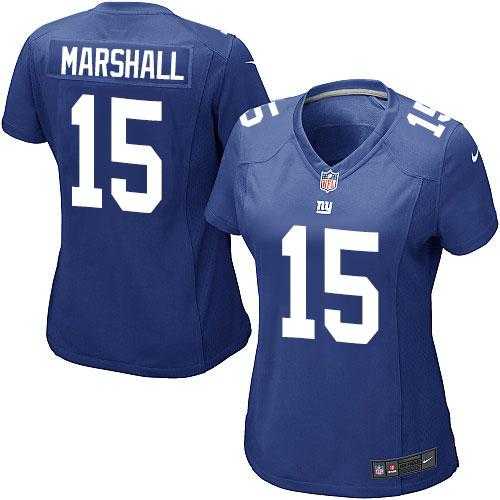 Women's Nike New York Giants #15 Brandon Marshall Royal Blue Team Color Stitched NFL Elite Jersey