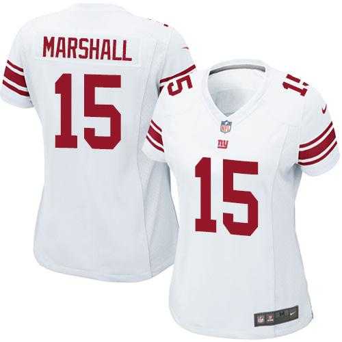 Women's Nike New York Giants #15 Brandon Marshall White Stitched NFL Elite Jersey