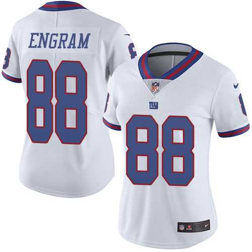Women's Nike New York Giants #88 Evan Engram White Stitched NFL Limited Rush Jersey