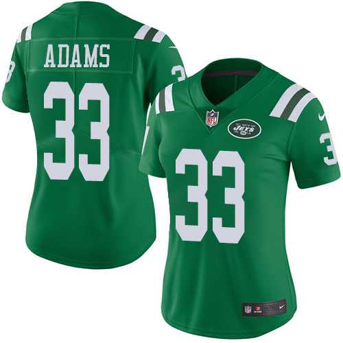 Women's Nike New York Jets #33 Jamal Adams Green Stitched NFL Limited Rush Jersey