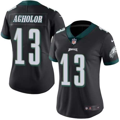 Women's Nike Philadelphia Eagles #13 Nelson Agholor Black Stitched NFL Limited Rush Jersey