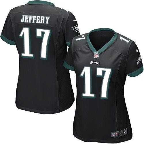 Women's Nike Philadelphia Eagles #17 Alshon Jeffery Black Alternate Stitched NFL New Elite Jersey
