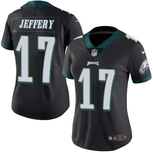 Women's Nike Philadelphia Eagles #17 Alshon Jeffery Black Stitched NFL Limited Rush Jersey
