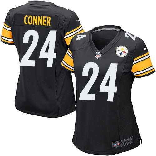 Women's Nike Pittsburgh Steelers #24 James Conner Black Team Color Stitched NFL Elite Jersey
