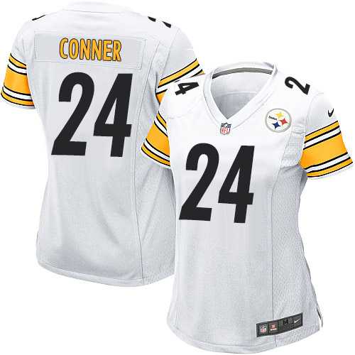 Women's Nike Pittsburgh Steelers #24 James Conner White Stitched NFL Elite Jersey