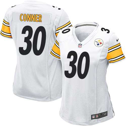 Women's Nike Pittsburgh Steelers #30 James Conner White Stitched NFL Elite Jersey