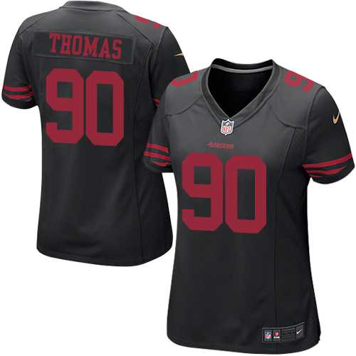 Women's Nike San Francisco 49ers #90 Solomon Thomas Black Alternate Stitched NFL Elite Jersey