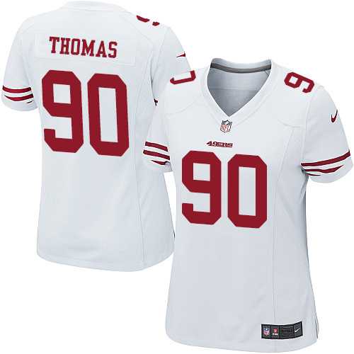 Women's Nike San Francisco 49ers #90 Solomon Thomas White Stitched NFL Elite Jersey