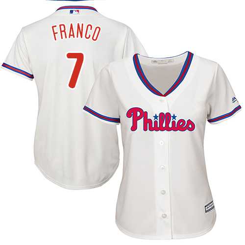 Women's Philadelphia Phillies #7 Maikel Franco Cream Alternate Stitched MLB Jersey