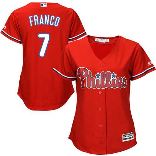 Women's Philadelphia Phillies #7 Maikel Franco Red Alternate Stitched MLB Jersey