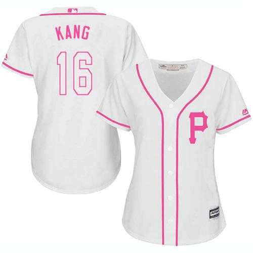 Women's Pittsburgh Pirates #16 Jung-ho Kang White Pink Fashion Stitched MLB Jersey