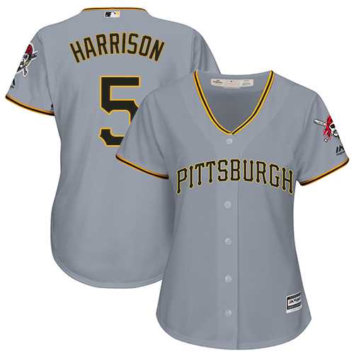 Women's Pittsburgh Pirates #5 Josh Harrison Grey Road Stitched MLB Jersey Women's Pittsburgh Pirates #5 Josh Harrison Grey Road Stitched MLB Jersey