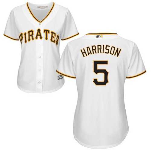 Women's Pittsburgh Pirates #5 Josh Harrison White Home Stitched MLB Jersey