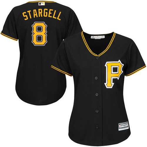 Women's Pittsburgh Pirates #8 Willie Stargell Black Alternate Stitched MLB Jersey