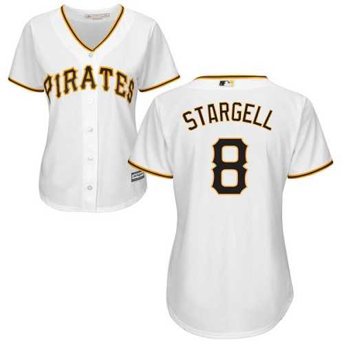 Women's Pittsburgh Pirates #8 Willie Stargell White Home Stitched MLB Jersey