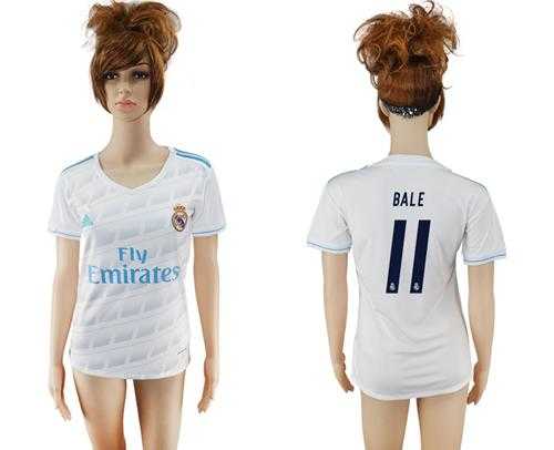 Women's Real Madrid #11 Bale Home Soccer Club Jersey