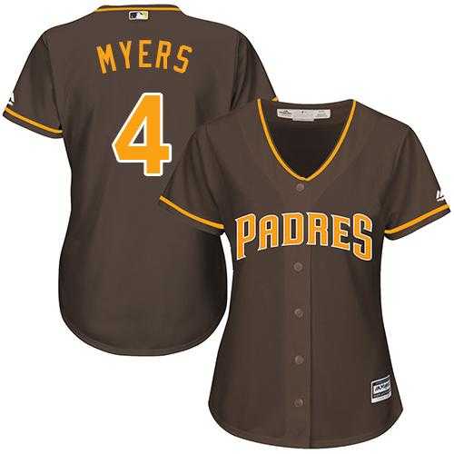 Women's San Diego Padres #4 Wil Myers Brown Alternate Stitched MLB Jersey Women's San Diego Padres #4 Wil Myers Brown Alternate Stitched MLB Jersey