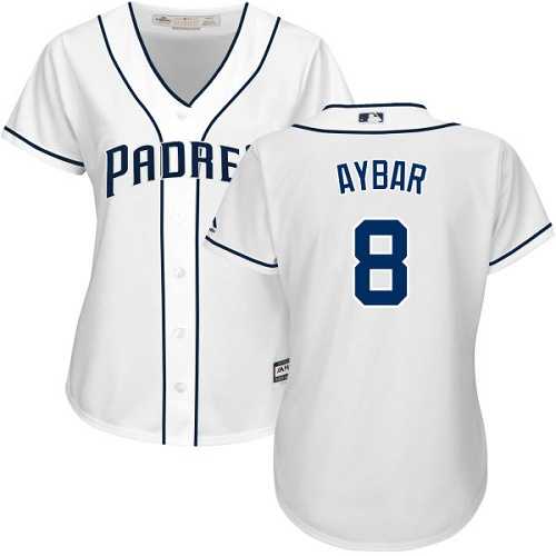 Women's San Diego Padres #8 Erick Aybar White Home Stitched MLB Jersey