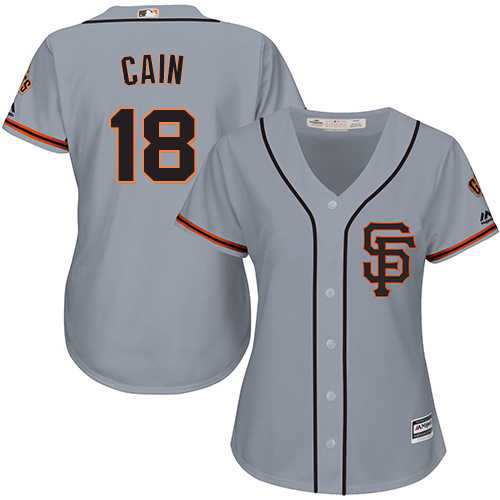 Women's San Francisco Giants #18 Matt Cain Grey Road 2 Stitched MLB Jersey Women's San Francisco Giants #18 Matt Cain Grey Road 2 Stitched MLB Jersey
