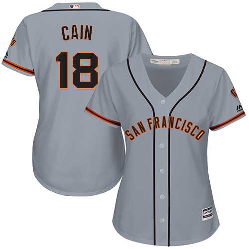 Women's San Francisco Giants #18 Matt Cain Grey Road Stitched MLB Jersey Women's San Francisco Giants #18 Matt Cain Grey Road Stitched MLB Jersey