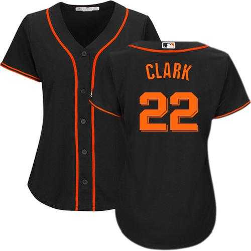 Women's San Francisco Giants #22 Will Clark Black Alternate Stitched MLB Jersey