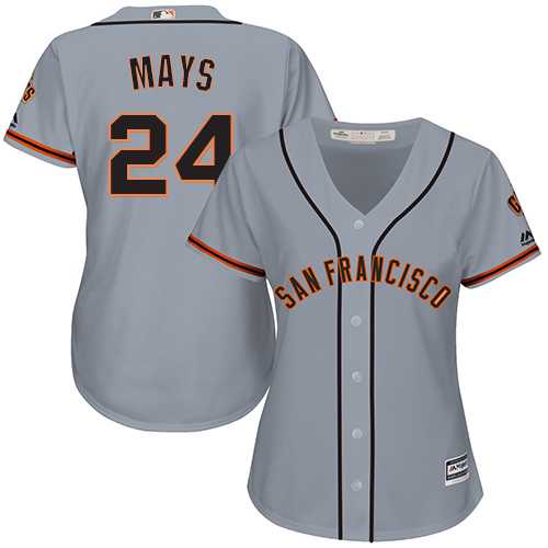 Women's San Francisco Giants #24 Willie Mays Grey Road Stitched MLB Jersey