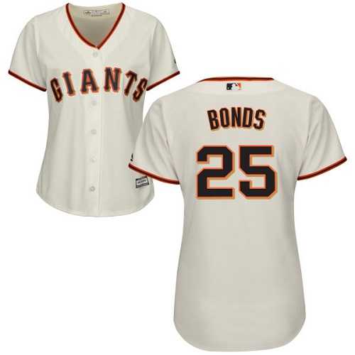 Women's San Francisco Giants #25 Barry Bonds Cream Home Stitched MLB Jersey
