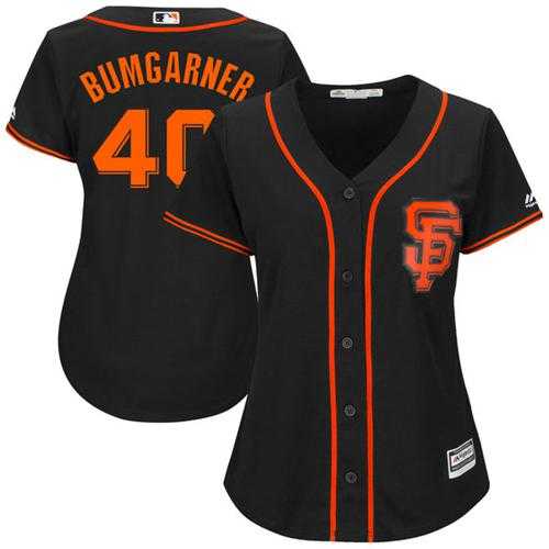 Women's San Francisco Giants #40 Madison Bumgarner Black Alternate Stitched MLB Jersey