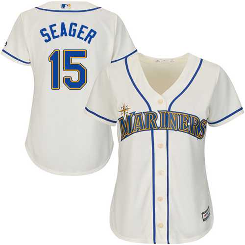 Women's Seattle Mariners #15 Kyle Seager Cream Alternate Stitched MLB Jersey