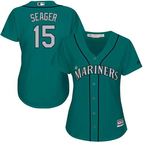 Women's Seattle Mariners #15 Kyle Seager Green Alternate Stitched MLB Jersey