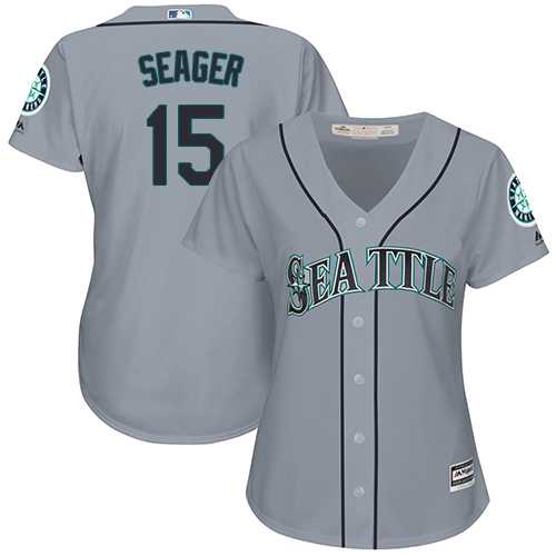 Women's Seattle Mariners #15 Kyle Seager Grey Road Stitched MLB Jersey