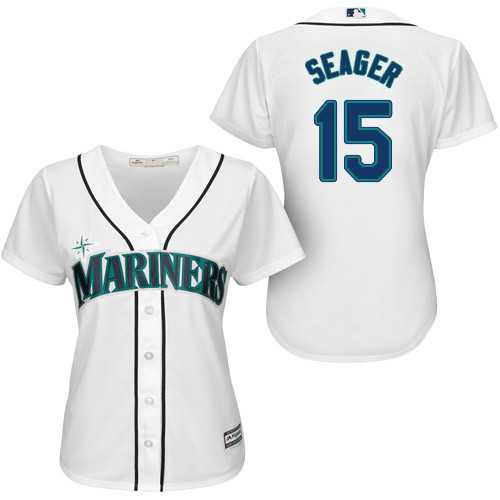 Women's Seattle Mariners #15 Kyle Seager White Home Stitched MLB Jersey Women's Seattle Mariners #15 Kyle Seager White Home Stitched MLB Jersey
