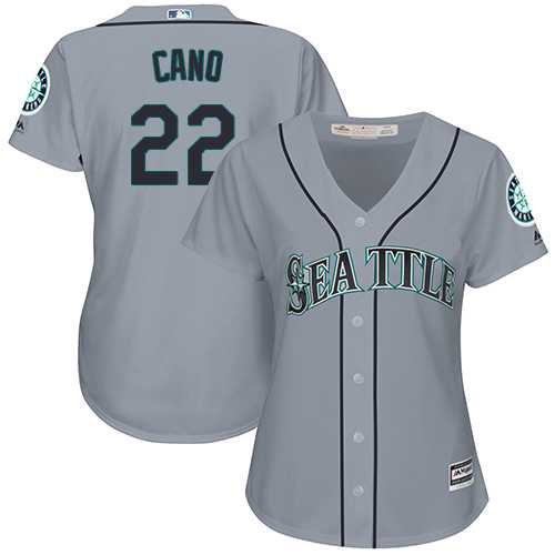 Women's Seattle Mariners #22 Robinson Cano Grey Road Stitched MLB Jersey