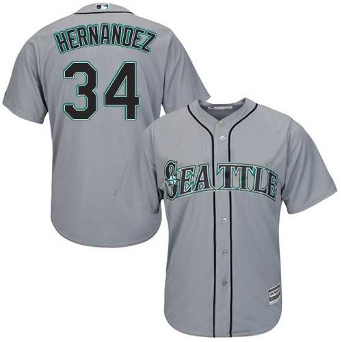 Women's Seattle Mariners #34 Felix Hernandez Grey Road Stitched MLB Jersey