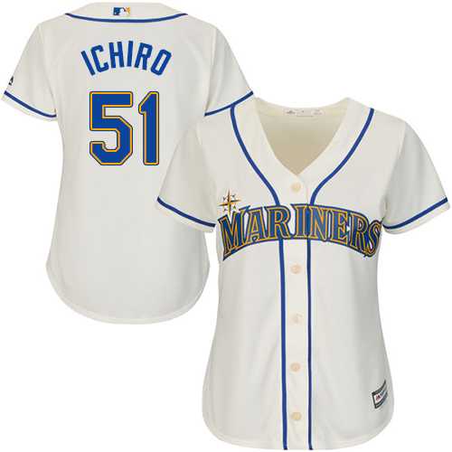 Women's Seattle Mariners #51 Ichiro Suzuki Cream Alternate Stitched MLB Jersey