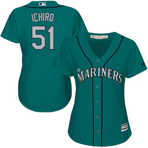 Women's Seattle Mariners #51 Ichiro Suzuki Green Alternate Stitched MLB Jersey
