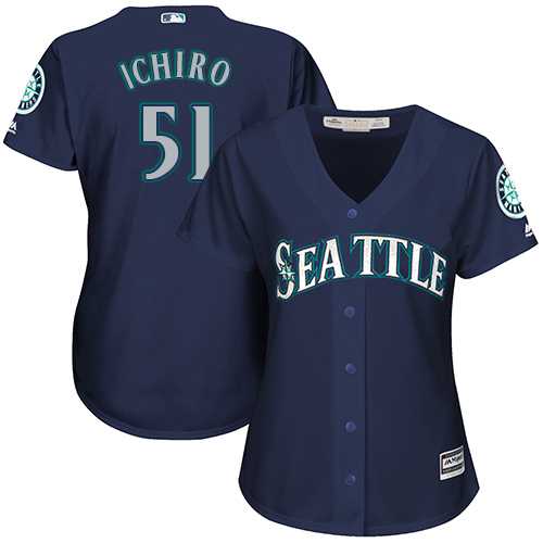 Women's Seattle Mariners #51 Ichiro Suzuki Navy Blue Alternate Stitched MLB Jersey