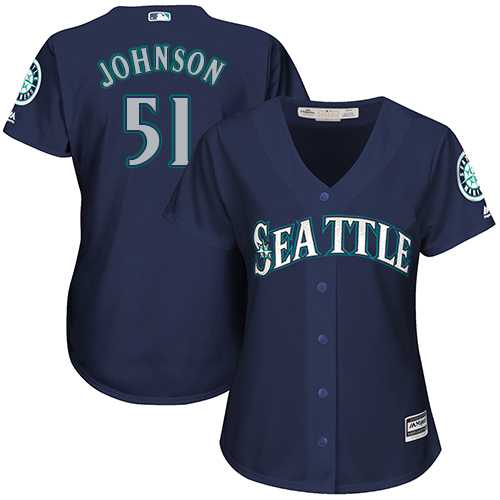 Women's Seattle Mariners #51 Randy Johnson Navy Blue Alternate Stitched MLB Jersey